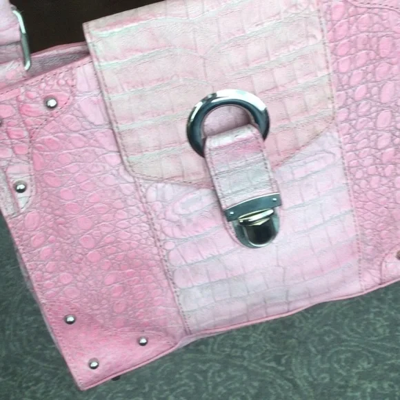 Pink square should bag in faux croc pattern NWOT - Picture 8 of 8